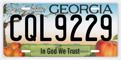 GA license plate CQL9229