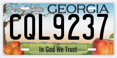GA license plate CQL9237