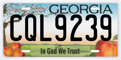 GA license plate CQL9239