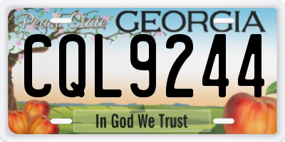 GA license plate CQL9244