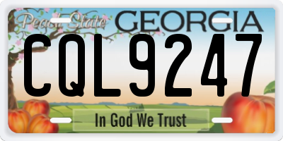 GA license plate CQL9247