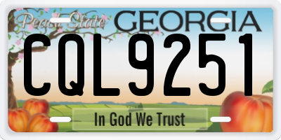 GA license plate CQL9251