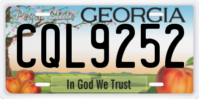 GA license plate CQL9252