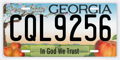 GA license plate CQL9256