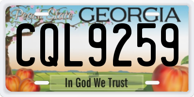 GA license plate CQL9259