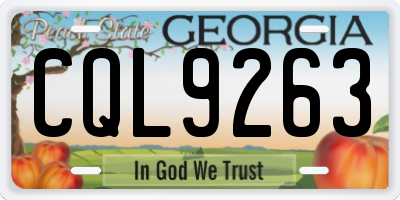 GA license plate CQL9263