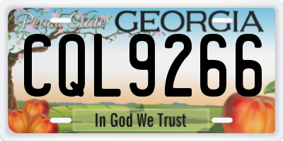 GA license plate CQL9266