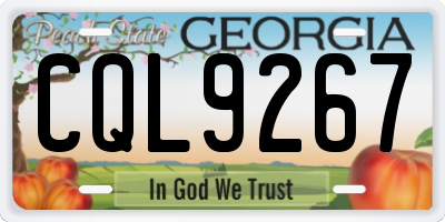 GA license plate CQL9267