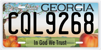 GA license plate CQL9268
