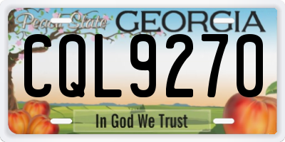 GA license plate CQL9270
