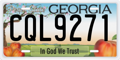 GA license plate CQL9271