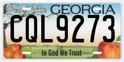 GA license plate CQL9273