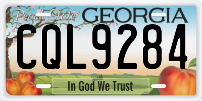 GA license plate CQL9284