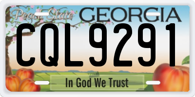 GA license plate CQL9291