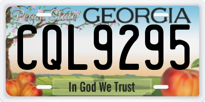 GA license plate CQL9295