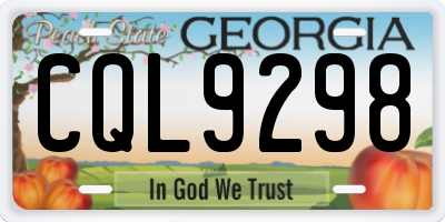 GA license plate CQL9298