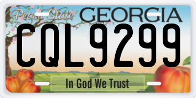 GA license plate CQL9299