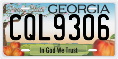 GA license plate CQL9306