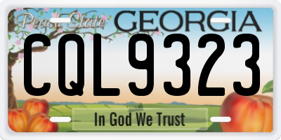 GA license plate CQL9323