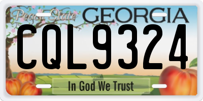 GA license plate CQL9324