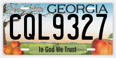 GA license plate CQL9327