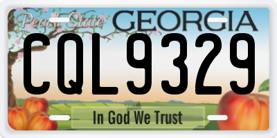 GA license plate CQL9329