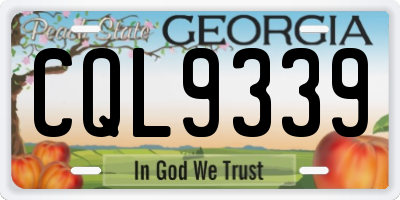 GA license plate CQL9339