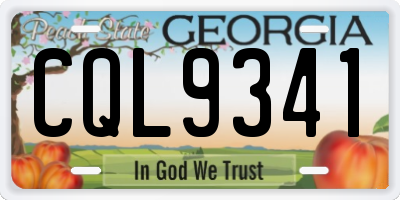 GA license plate CQL9341