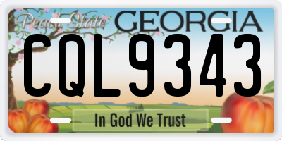 GA license plate CQL9343