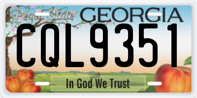 GA license plate CQL9351
