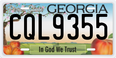 GA license plate CQL9355