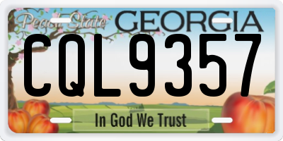 GA license plate CQL9357