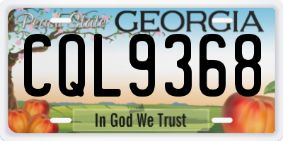 GA license plate CQL9368