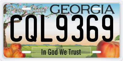 GA license plate CQL9369