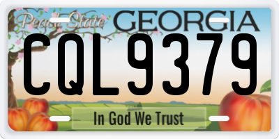 GA license plate CQL9379