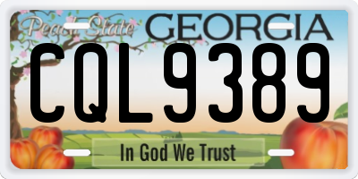 GA license plate CQL9389