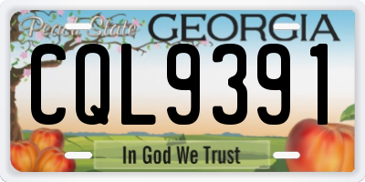 GA license plate CQL9391