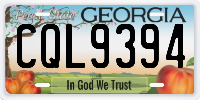 GA license plate CQL9394