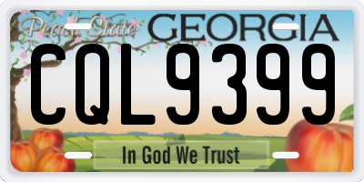 GA license plate CQL9399