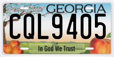 GA license plate CQL9405