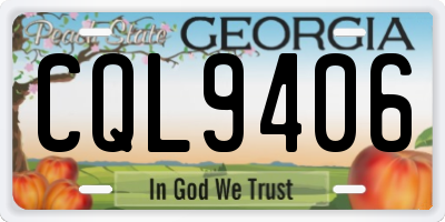 GA license plate CQL9406