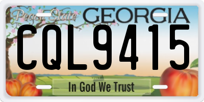 GA license plate CQL9415