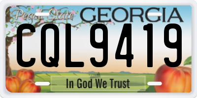 GA license plate CQL9419