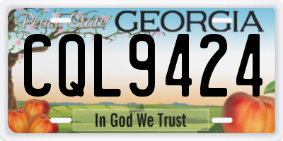 GA license plate CQL9424