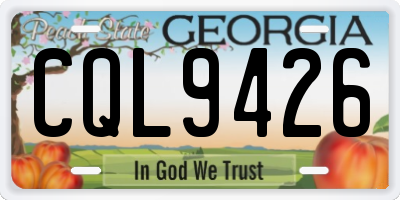 GA license plate CQL9426