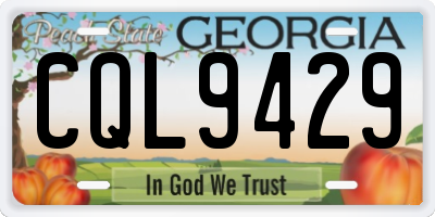 GA license plate CQL9429