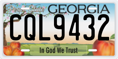 GA license plate CQL9432