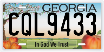 GA license plate CQL9433
