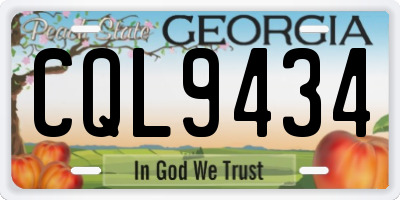 GA license plate CQL9434