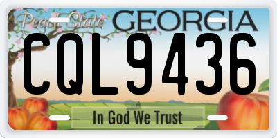 GA license plate CQL9436